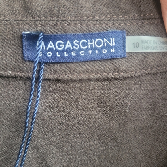 *NWT* Magaschoni Stylish Brown Long Sleeve Dress Size 10 Orig $400 - Picture 6 of 12
